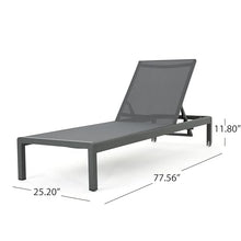 Exoraspaces 2-Piece Outdoor Chaise Lounge Set, Aluminum Reclining Patio Lounge Chair with 5-Position Backrest and Mesh Seat, Tanning Recliner Sunbathing Beach Chairs for Poolside Beach Yard, Gray
