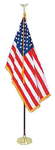 8' Presidential Formal Indoor U.S. Flag Set with 8' Pole, Stand and Eagle Ornament for Offices, Schools, Churches & Auditoriums by All Star Flags