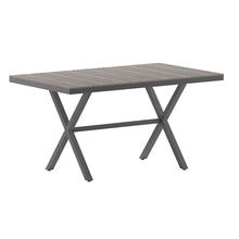 Flash Furniture Commercial Grade 59x35.5 in Metal Dining Table, Gray