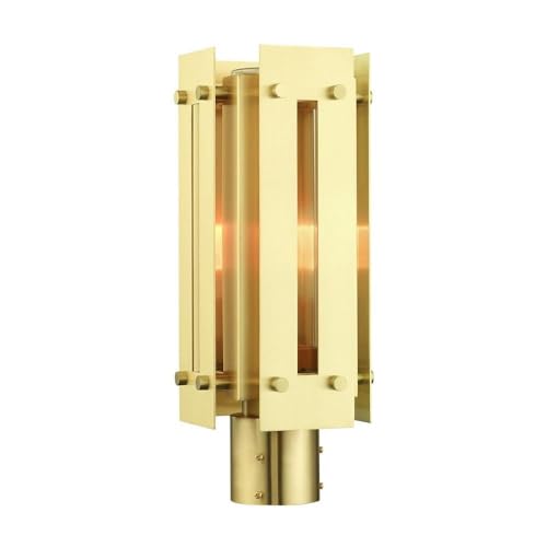 Livex Lighting 1 Light Satin Brass Outdoor Post Top Lantern