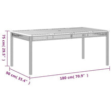 Garden Table Grey and Brown,Sturdy Rectangular Outdoor Dining Table for 6 with Modern Design – Durable Metal Frame & Acacia Wood Top Patio Tables
