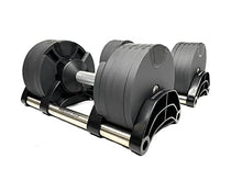 Bolt Fitness Supply NUOBELL Adjustable Dumbbell Pair Black Silver | 5-50LB, Multiple Weight Levels, One-Hand | Strength Training Equipment