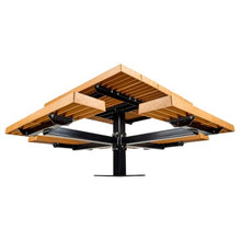 BarcoBoard 48 in. Square Pedestal Picnic Table, Surface Mount, Cedar