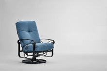Winston Palazzo Cushion Ultra High Back Swivel Rocker Lounge Chair Black Night/Spectrum Denim