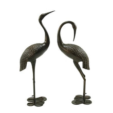Merax Rust-Proof Aluminum Crane Garden Statues (Set of 2) - Dark Bronze Outdoor Bird Decor, Handcrafted Metal Art for Patio, Yard, or Pond, No Assembly Required