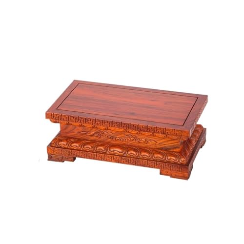 QUANGJN Pcs Plants Saucers Buddha Statue Base, Solid Wood Ornaments, Handicrafts, Flower Pots, Mahogany Brackets Plant Pot Saucers,