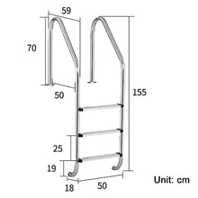 LMMIAMZ Stainless Steel Swimming Pool Ladder, Non-Slip 2/3 Rung Steps, Durable Handrail for Open-Air Baths, Silver-B, 1.5mm Tube Wall, Easy Access Pool Steps