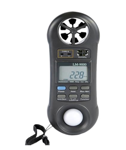 CMEAIFWSE LM-9000 Seven-in-One Tester for Light, Wind Speed, Temperature, Humidity, Illuminance, Airflow, and Atmospheric Pressure