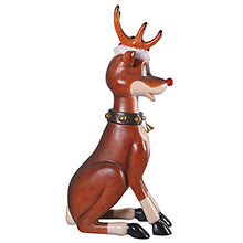 Design Toscano 7 Foot Tall Giant Sitting Reindeer Holiday Decor Statue Full Color