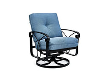 Winston Palazzo Cushion Swivel Rocker Lounge Chair Black Night/Spectrum Denim