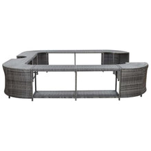 Square Spa Surround Gray 105.5"x105.5"x21.7" Poly Rattan