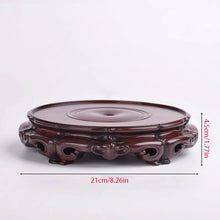 QUANGJN Pcs Plants Saucers Round Vase Teapot Incense Burner Flowerpot Ornament Base Solid Wood Bracket Plant Pot Saucers,