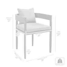 Armen Living Menorca 19" Aluminum Outdoor Dining Chair in Gray (Set of 2)