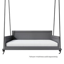 Amish Casual The Philly Amish Crafted Porch Swing Bed with Modern Backrest, Made in The USA from Kiln Dried Pine (Gray Paint, 5 Foot)