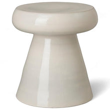 Emissary 18in. Glossy Glaze White Round Stoneware Garden Stool White