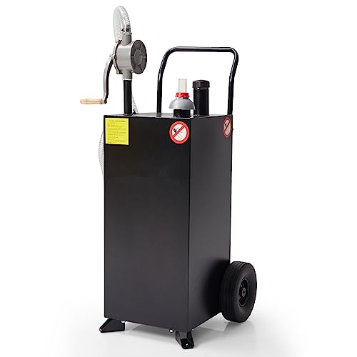 Garvee 30 gal Gas Caddy with Pump - Portable Fuel Tank Gasoline Storage Tank for Boat, Car, Garden, Lawnmower, ATV