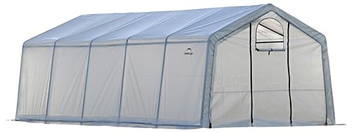 ShelterLogic 12' x 20' x 8' GrowIT Greenhouse Walk-Thru Access Peak Roof Style Outdoor Backyard Garden Heavy Duty Plant Shelter
