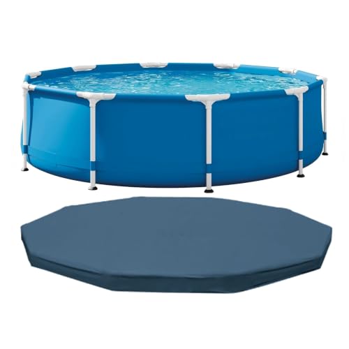 10ft x 30in Metal Frame Round Above Ground Pool w/Swimming Pool Cover