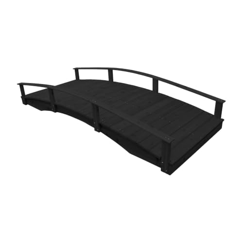 Keystone Amish Co. Cedar Japanese Garden Bridge, 4' x 10', Charcoal Stain