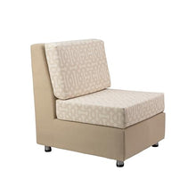 FDP Outdoor Modular Armless Chair Featuring Sunbrella Fabric - Weather-Resistant, Fade-Resistant, Assembled Patio Furniture with Cover Included for Backyard, Poolside Seating - Flax/Spectrum Sand