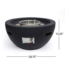 GDFStudio Outdoor 27" Bowl Shaped Fire Pit, Dark Gray