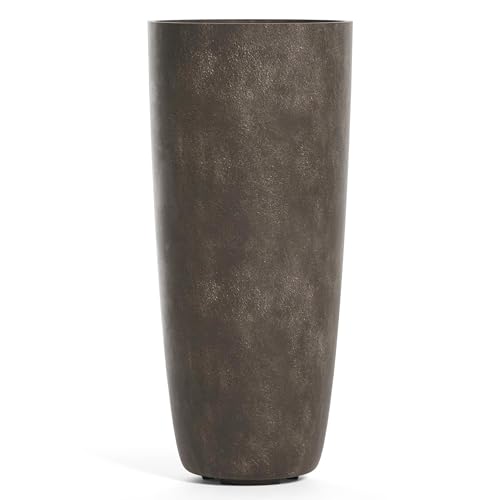 COSAPOTS Lofto Tall Indoor/Outdoor Planter, 19x43in River Stone
