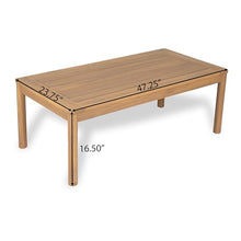 Christopher Knight Home Kayim Patio Loveseat Coffee Table Set with Curved Arm and Backrest, Acacia Wood Conversation Sofa Chat Set, Outdoor Furniture Set for Backyard Deck, Light Teak+Beige