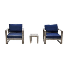 Courtyard Casual North Shore 3 Piece Bistro Set - 1 Side Table & 2 Club Chairs, Driftwood Gray