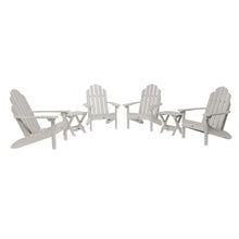 Highwood Classic Westport Adirondack 6pc Set, 4 Chairs & 2 Folding Side Tables Harbor Gray