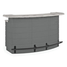 Suncast Pre-Assembled Backyard Oasis Entertainment Bar with Pull-Out Drawers and Shelving Space, All-Weather Outdoor Food and Bar Unit with Faux Marble Finish