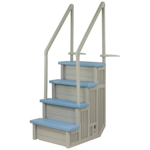 Cloud Grey w/Tranquil Blue Steps Swimming Pool Ladder for Aqua Select