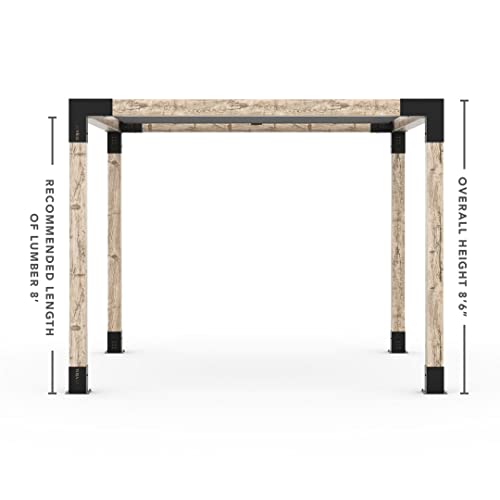 TOJAGRID Pergola Kit with Shade Sail for 6x6 Wood Posts 10x12 Graphite
