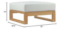 Modern Contemporary Urban Design Outdoor Patio Balcony Ottoman, White, Wood