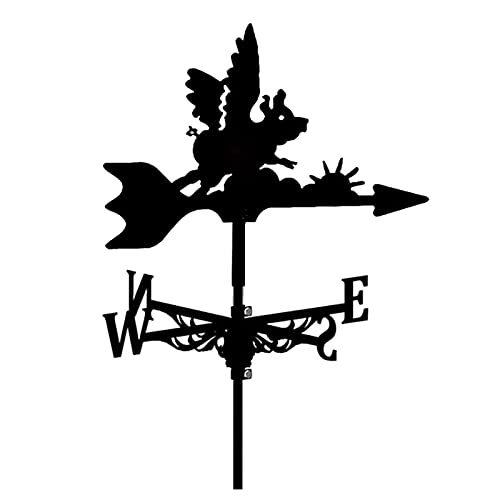Weather Vane with Animal Ornament Stainless Steel Weathervane Wind Direction Indicator Easy to Assemble Metal Bracket Outdoor Garden Courtyard Decoration B 35X50CM (B 35X50CM) (A 35X50CM)