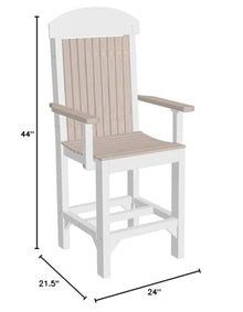 Furniture Barn USA Set of 4 Poly Lumber Captain Chairs Birch & White