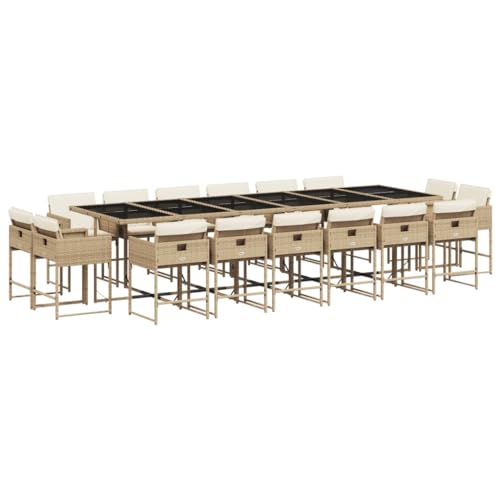 AMBERARD Patio Dining Set Set of 16 Beige Furniture Set
