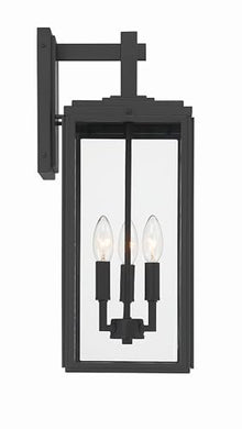 Crystorama Byron 3 Light Matte Black Outdoor Sconce