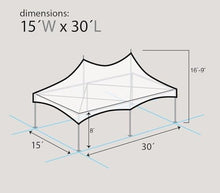 TentandTable 15' x 30' Premium High Peak Frame Party Tent, Clear Top