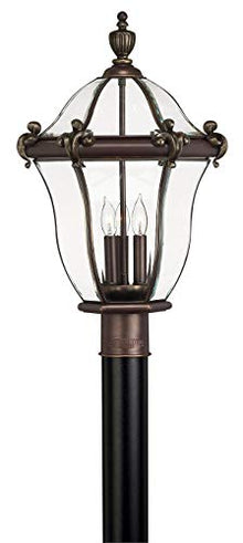 Hinkley San Clemente Three Light Outdoor Post Top Lantern Copper Bronze