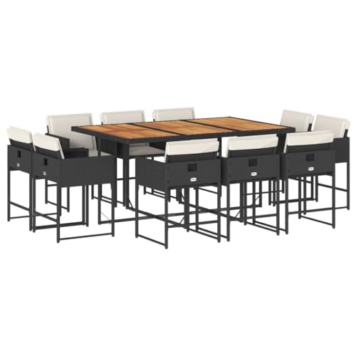 AMBERARD Patio Dining Set Set of 10 Black Furniture Set