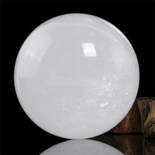 FOTCFATEV White Calcite Crystal Ball, Quartz Sphere with Stand, Ice Rock Sculpture Figurine for Witchcraft, Fengshui, Altar, Divination,Collection,14cm
