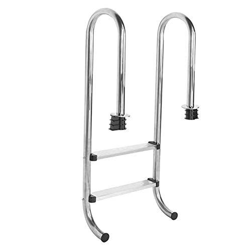 USZWBY Stainless Steel Anti Slip Anti Corrosion Swimming Pool Ladder with Two Step Pedal Swimming Pool Ladder Steps