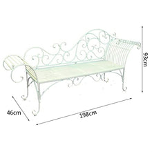 Garden Benches Outdoor Leisure Bench with Backrest and Armrests Exquisite White Garden Bench Patio Balcony Outdoor Wrought Iron Leisure Furniture Bench