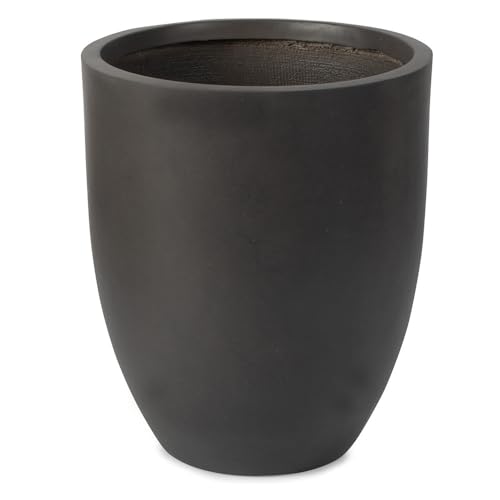 TITAN GREAT OUTDOORS Ash & Ember 22" Laurel Charcoal Planter, Lightweight Fiberstone Composite with Weather-Resistant Finish, Modern Planter Pot for Indoor and Outdoor Plants