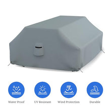 Covers & all Picnic Table Cover, 18 Oz Heavy Duty Waterproof UV & Weather Resistant Protector Outdoor Patio Bench Outside Furniture Cover with Air Vents & Drawstrings (98”L x 63”W x 37”H, Gray)