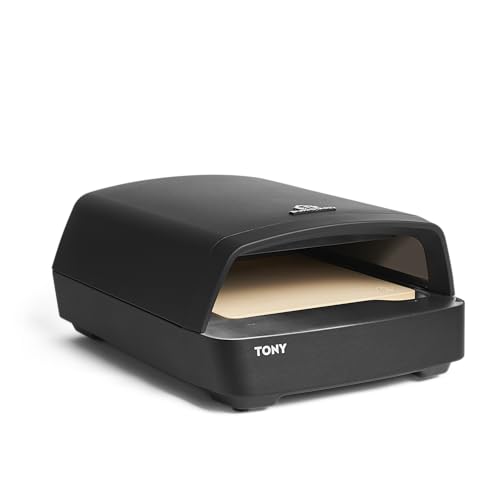 BURNHARD TONY gas pizza oven 450 °C, 5.9 kW portable outdoor oven (58.5 x 47.8 x 25 cm), included: Cordierite pizza stone, suitable for patio, balcony and garden