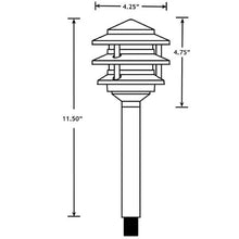 VOLT 12V 3-Tier Brass Pagoda 2700K LED Path Light Expansion Kit (Black)