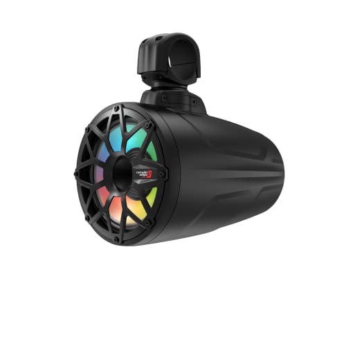 Cerwin Vega Mobile CV SL65F4B 6.5 Inch 600 Watts Marine Tower Speaker System Coaxial LED IP65 UV Protection Black Pair