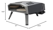 ZWILLING BBQ+ Outdoor Propane Pizza Oven with Rotating Pizza Stone, Reaches 1000°F for Crispy Crust, Portable Gas Grill Pizza Maker for Backyard Cooking, Collapsible Legs, Easy to Use, Black
