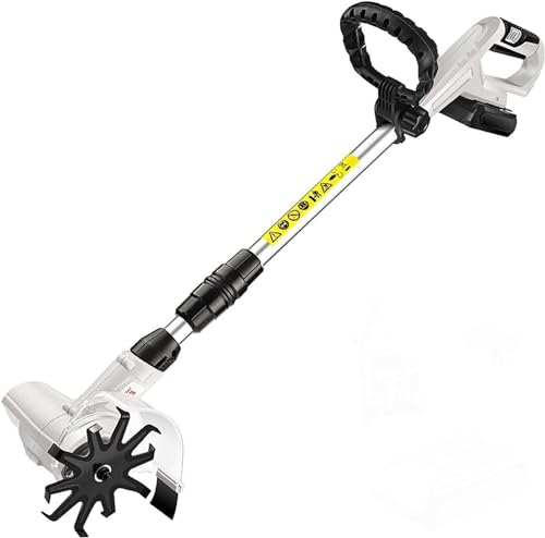 Garden Tiller,Rotavator Cordless Electric Mower with 2000Mah Rechargeable Battery Garden Cultivator Hoe Portable Garden Cultivator for Garden Vegetable Plots